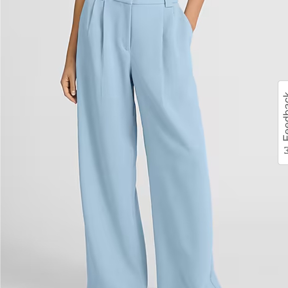 H&M Light Blue Pleated Trousers - Picture 2 of 9